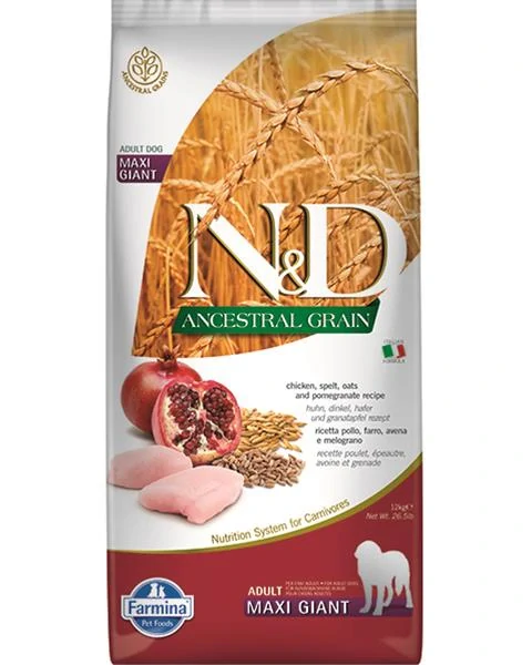 Farmina N&D dog AG adult medium & maxi, chicken, spelt, oats & pomegranate 12 kg