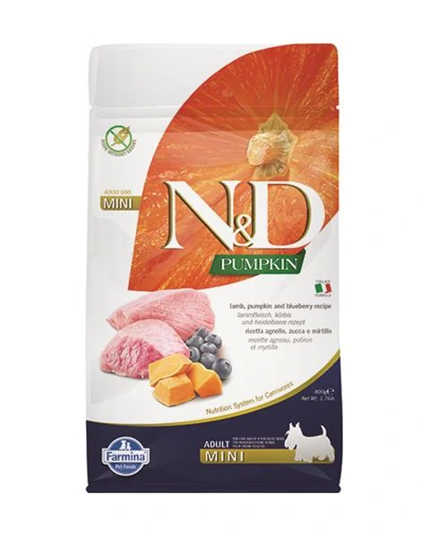 Farmina N&D dog PUMPKIN (GF) adult mini, lamb & blueberry 0,8 kg