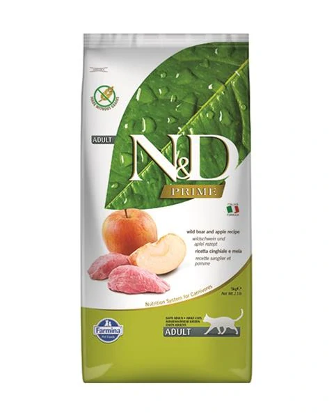 Farmina N&D cat PRIME (GF) adult, boar & apple 5 kg