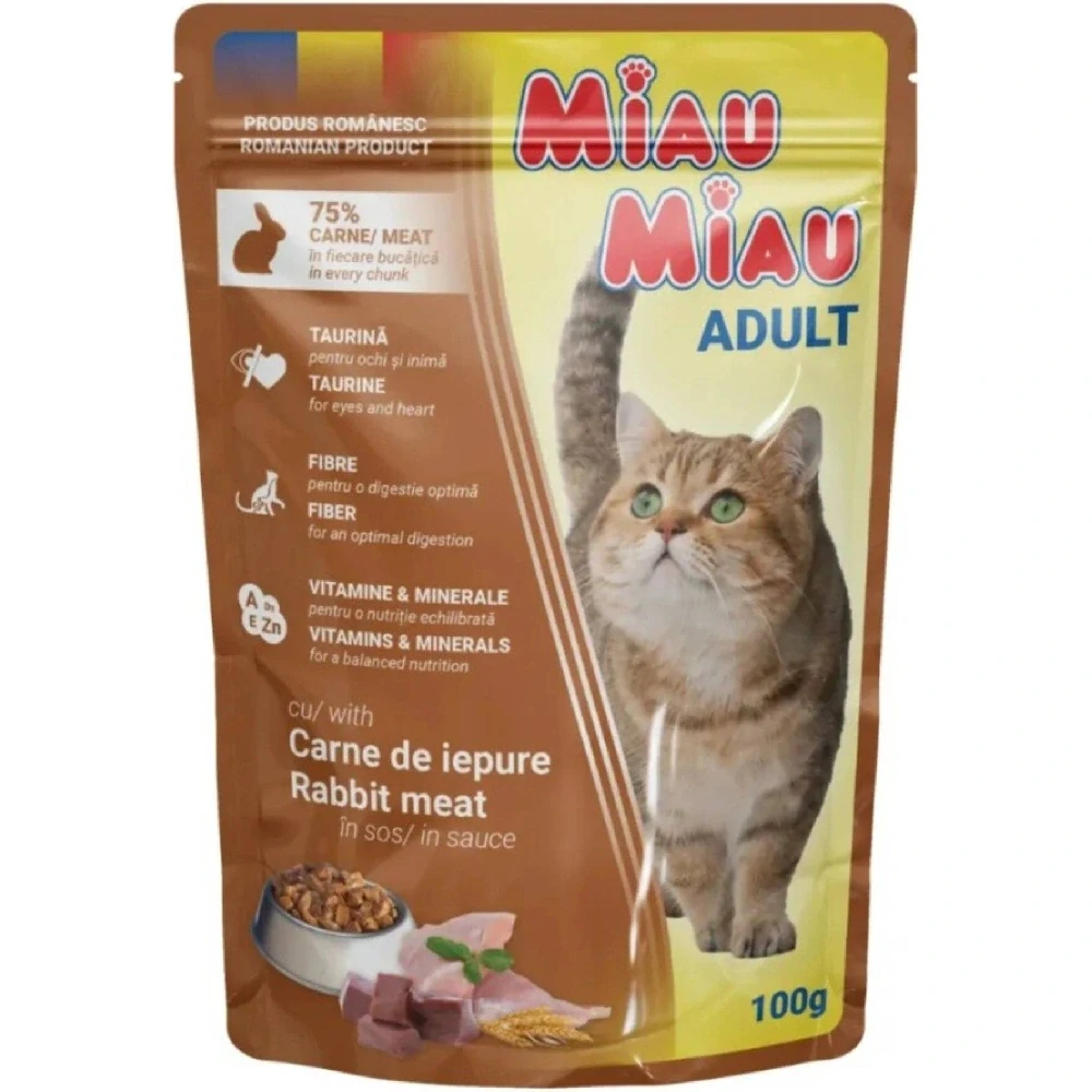 MIAU MIAU Cat Adult kapsa s králičím 100g