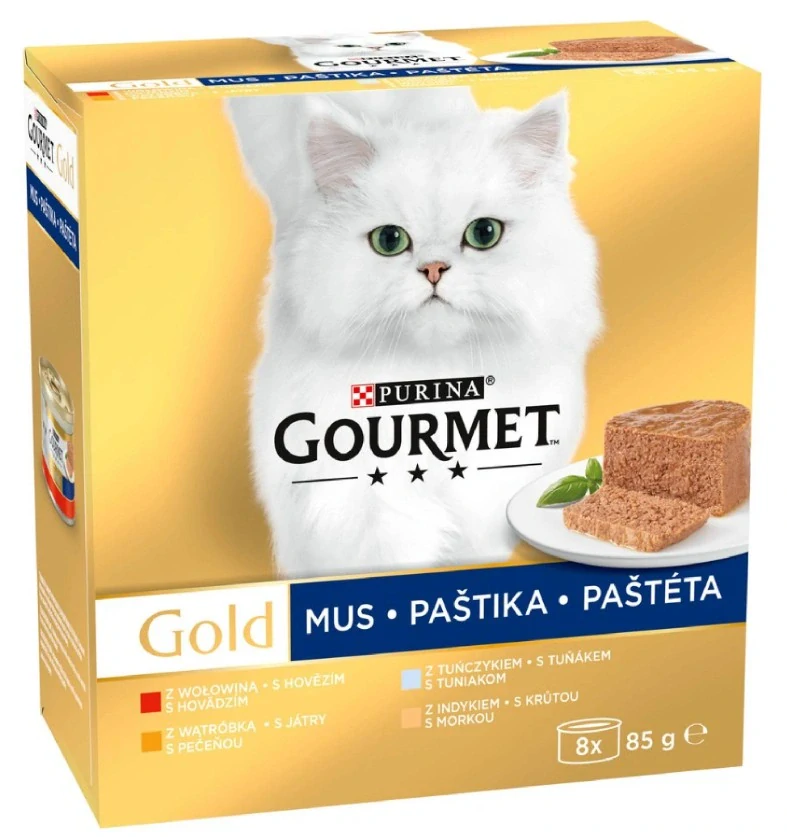 GOURMET GOLD 8x85g paštéta tun/peč/morka/hov