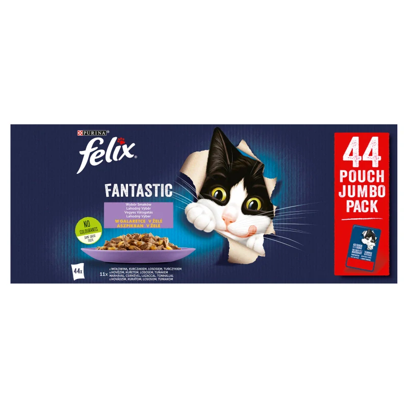 Felix Fantastic hovädzie, kuracie, losos, tuniak v želé 44ks x 85 g