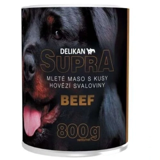 SUPRA dog Beef Delikan, 100% hovädzia mäsová konzerva 800g