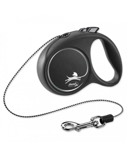 Vodítko Flexi Black Design lanko M 5 m čierne (do 20 kg)