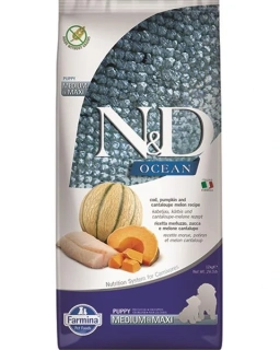 Farmina N&D dog OCEAN PUMPKIN (GF) puppy medium & maxi, cod & cantaloupe melon 12 kg
